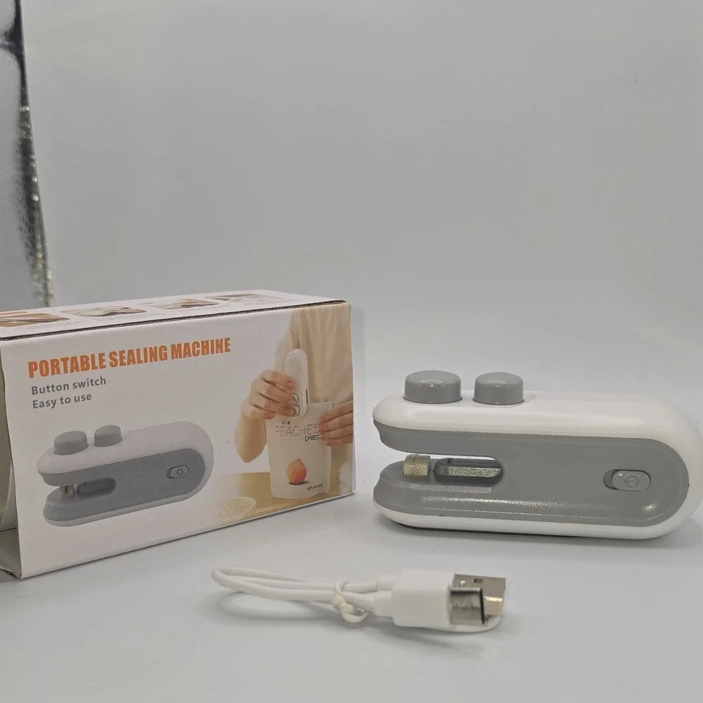 Portable Sealing Machine Easy to Use Button‎ USB Cable for charging & tested.